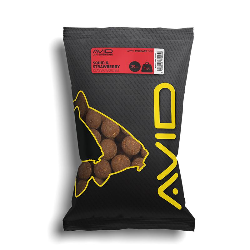 Avid Carp Squid & Strawberry Boilies 1 kg 20 mm