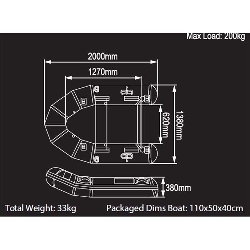 Fox Inflatable Boat 200 X Air Deck