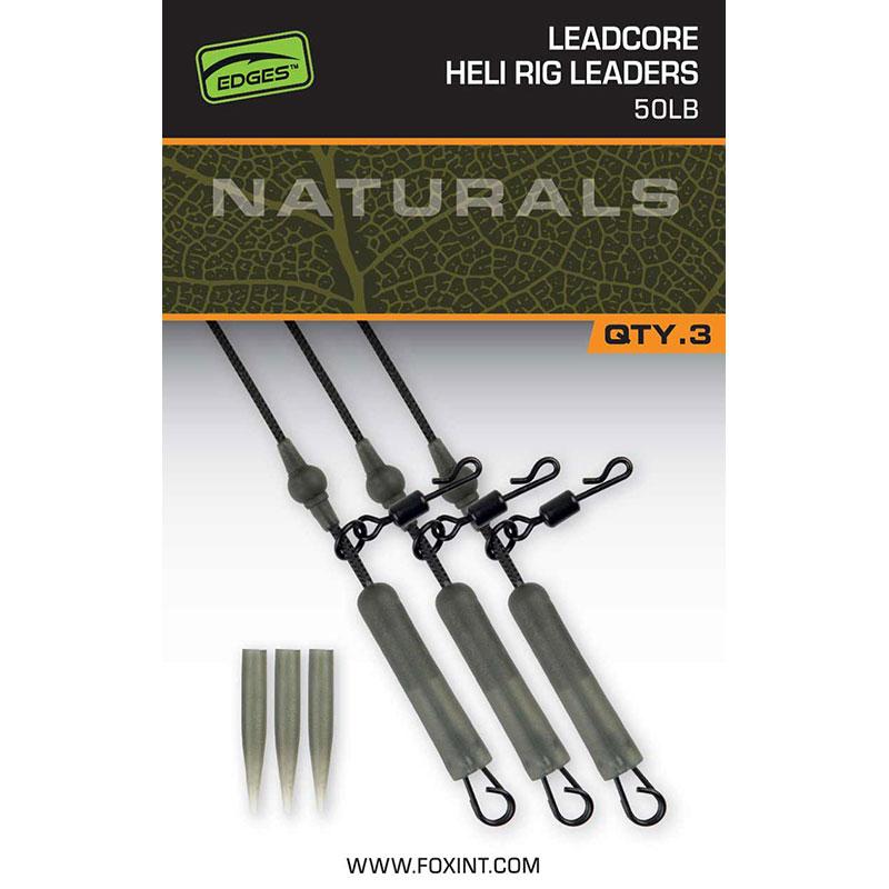 FOX Edges Naturals Leadcore Heli Rig Leaders 50 lb