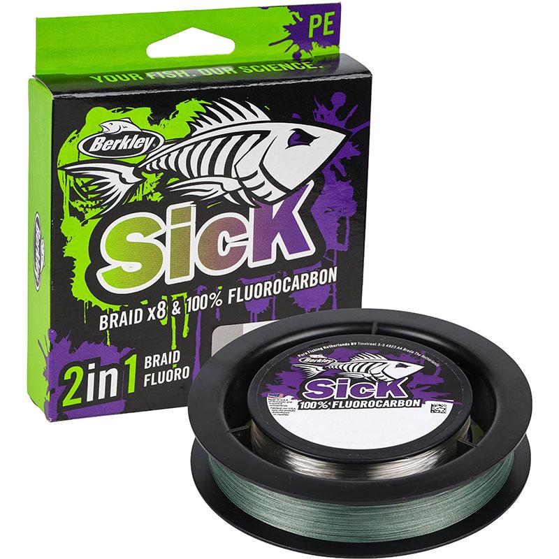Berkley Sick 2in1 Braid 150 m 0,08 & Fluorocarbon 50 m 0,25 mm