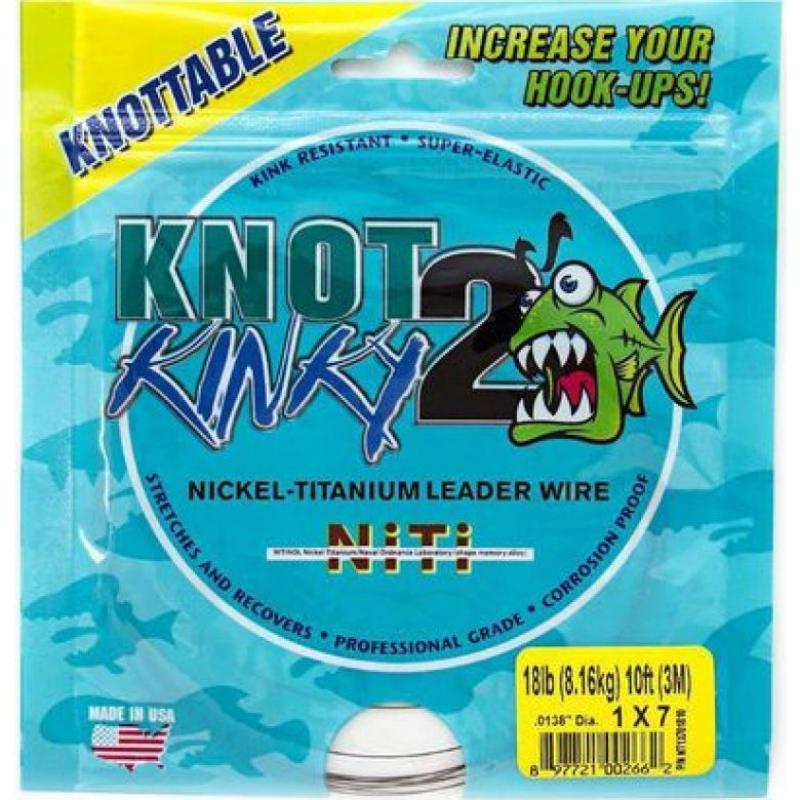 Aquateko Knot 2 Kinky 1x7 Titanium 3 m 25 lb
