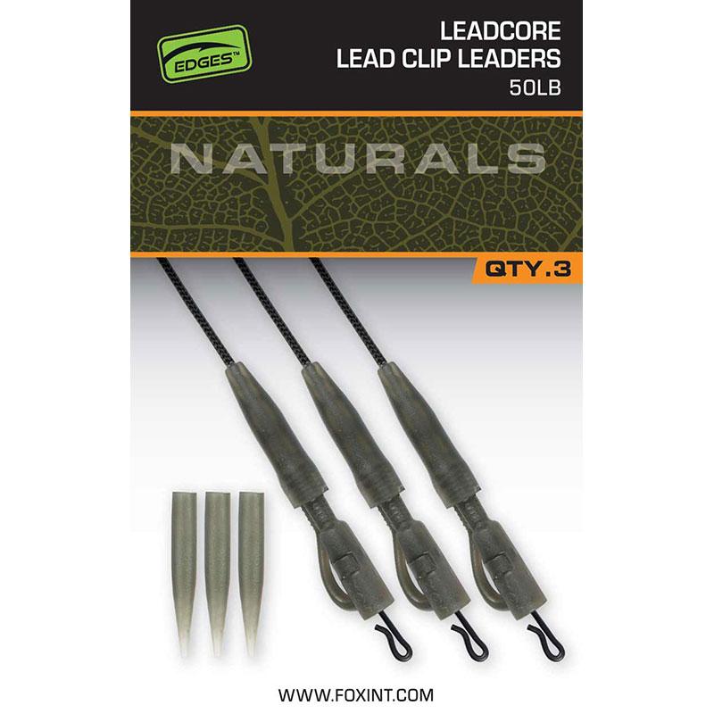 FOX Edges Naturals Leadcore Lead Clip Leaders 50 lb