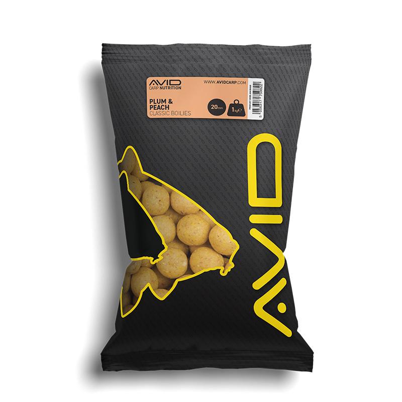 Avid Carp Plum & Peach Boilies 1 kg 20 mm