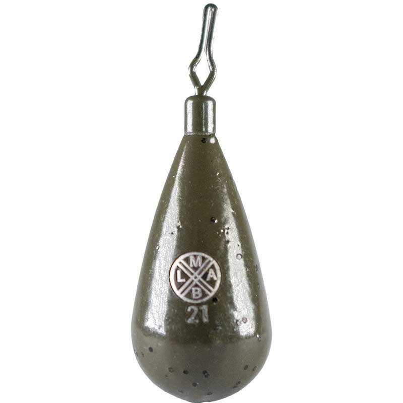 #LMAB Tungsten Drop Shot Weight Tear Green Pumpkin 10,6 g 2 Stück