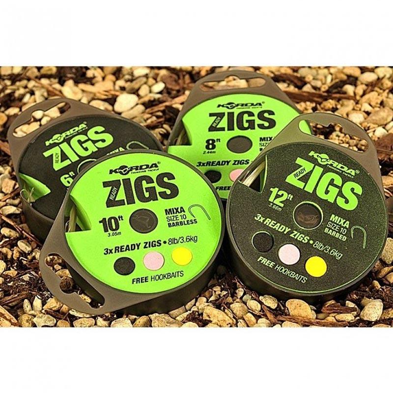 Korda Ready Zigs Barbed - 300 cm Barbless