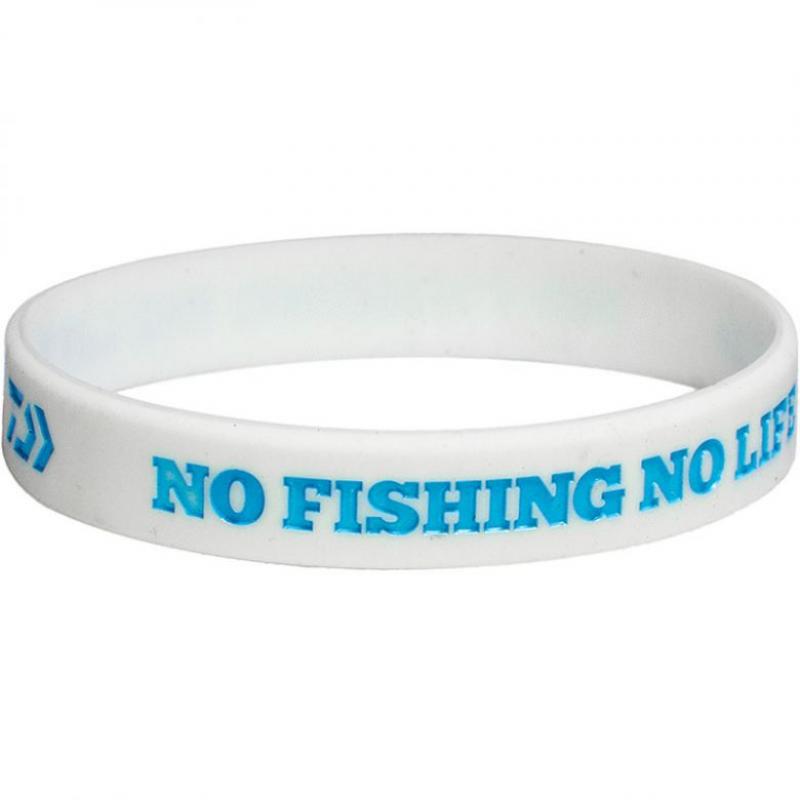 NO FISHING NO LIFE + DAIWA DVEC Armband Weiss-Türkis