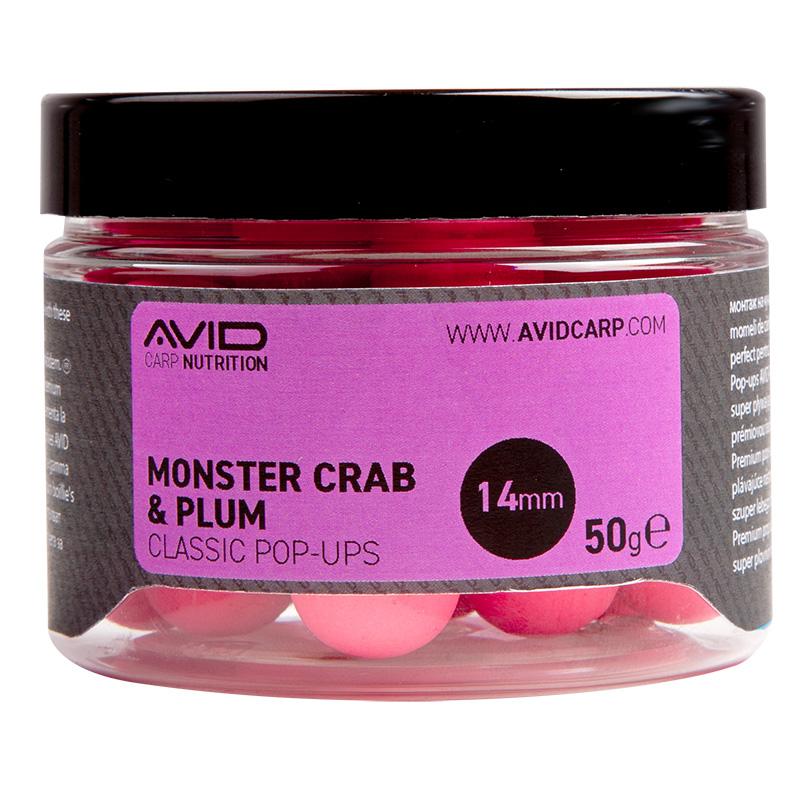 Avid Carp Monster Crab & Plum Pop Ups 50 g 14 mm