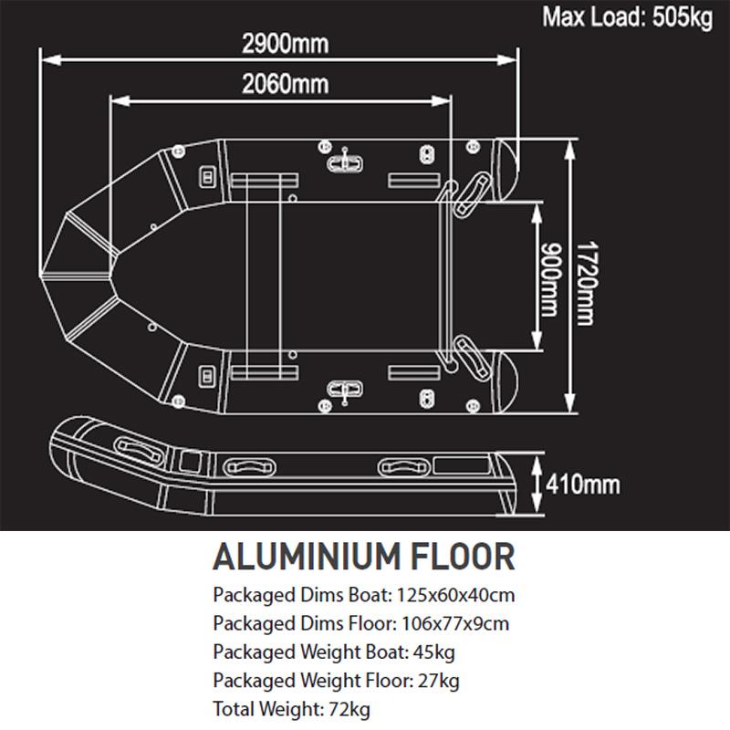 Fox Inflatable Boat 290 X Aluminium Deck
