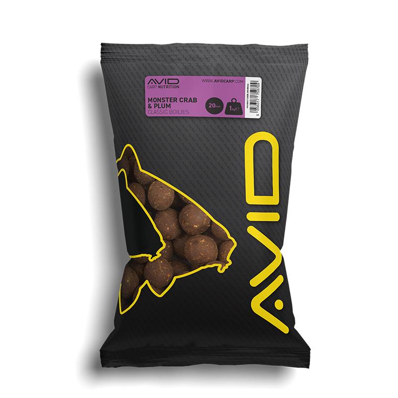 Avid Carp Monster Crab & Plum Boilies 1 kg 20 mm