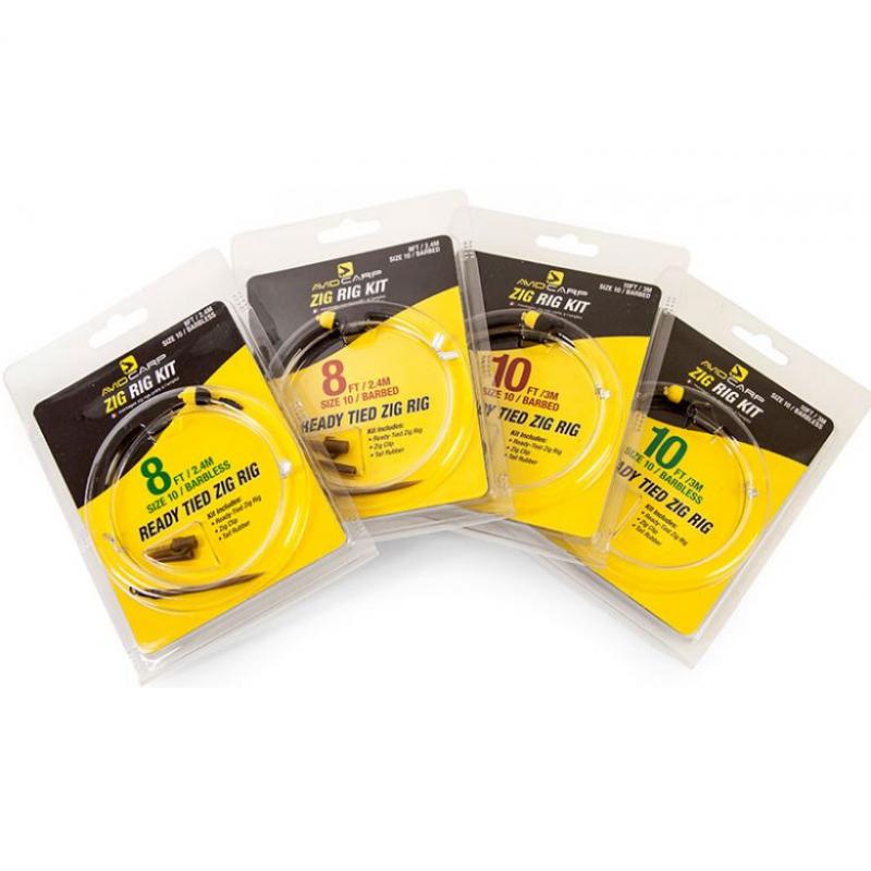 Avid Carp Zig Rig Kit -  8 ft Barbless