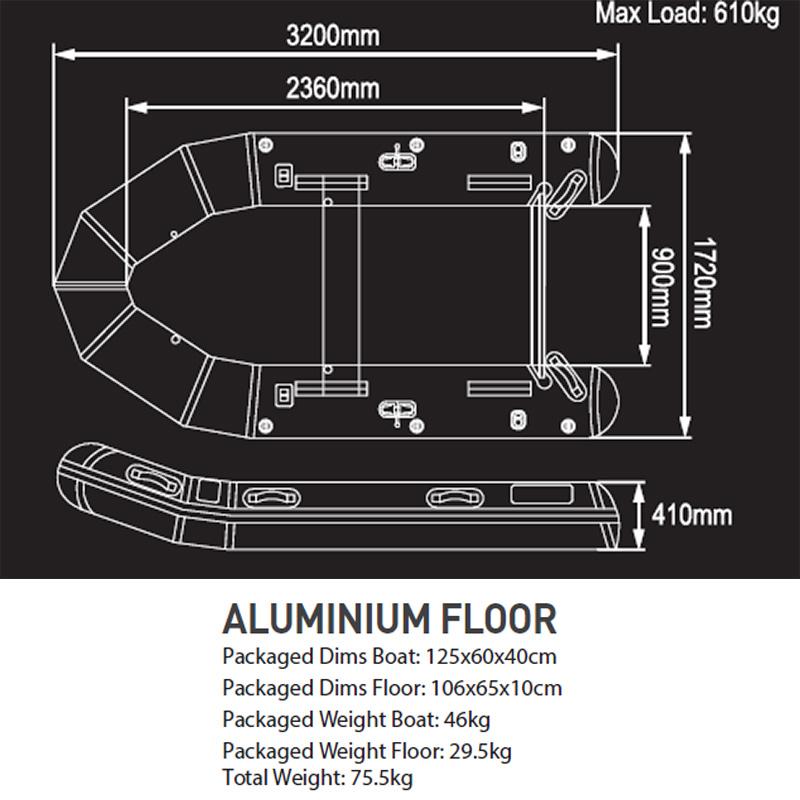 Fox Inflatable Boat 320 X Aluminium Deck