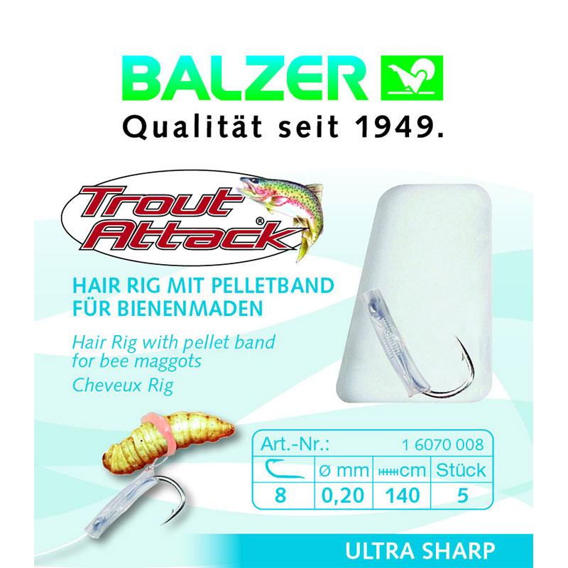 Balzer Trout Attack Bienenmaden Hair Rig 140 cm 0,18 mm #10