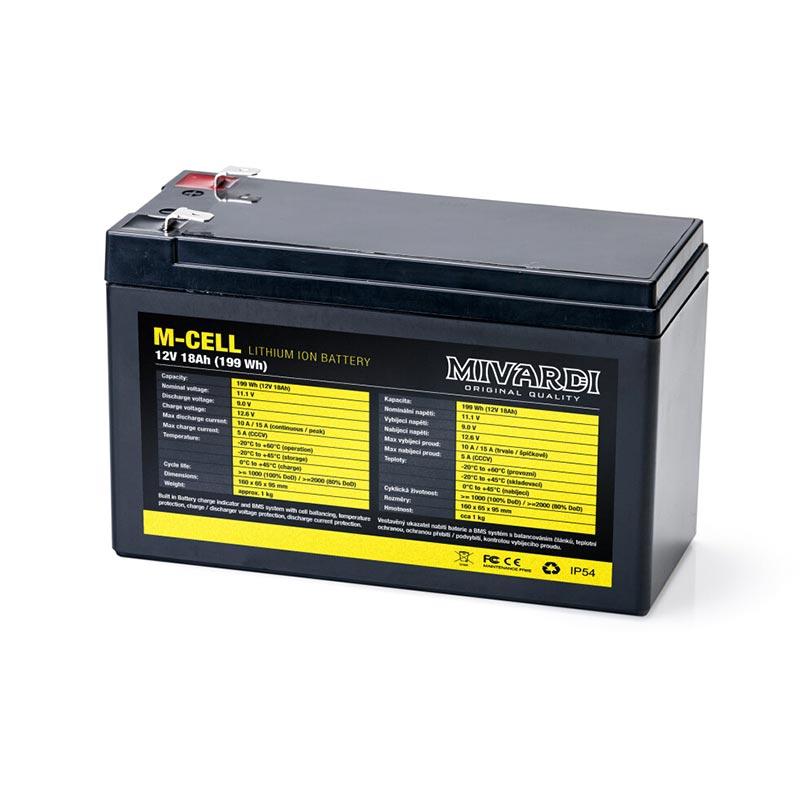 Mivardi M-CELL Lithium Batterie 12 V 18 AH inkl. 5 A Ladegerät