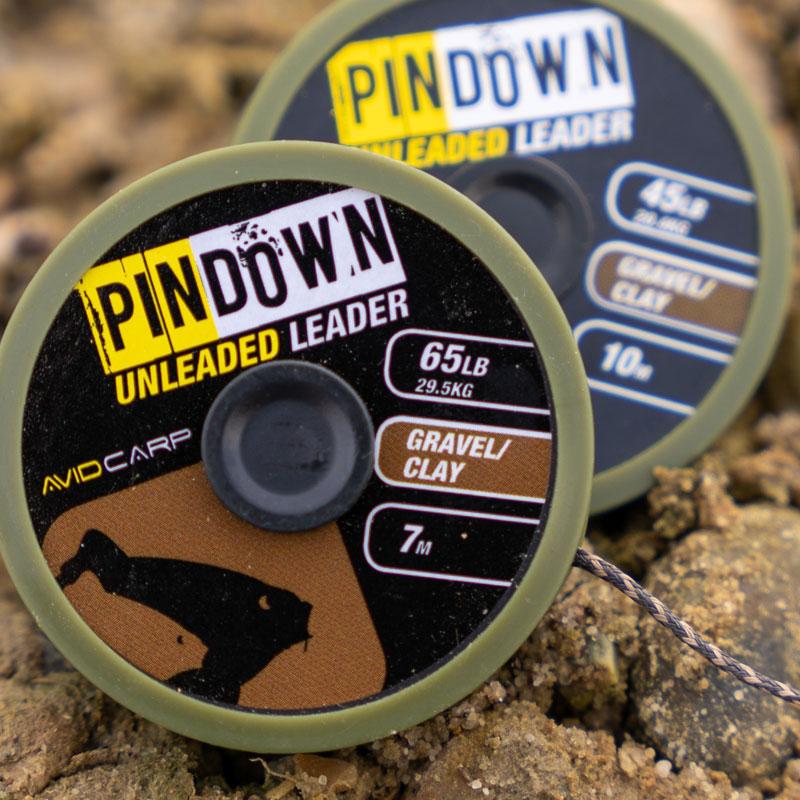 Avid Carp Pin Down Unleaded Leader 65 lb Gravel/Clay 7m