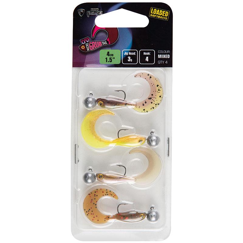 FOX Rage Micro Grub Tail Mixed UV Colour Pack LOADED
