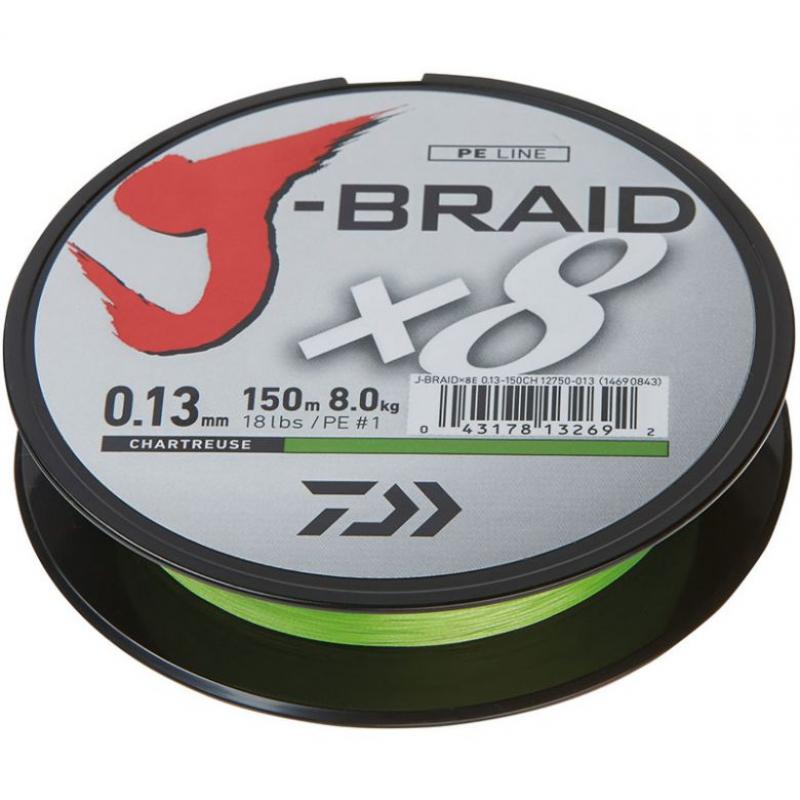 DAIWA J-Braid x8 Meterware Chartreuse - 0,35 mm - 36,0 kg