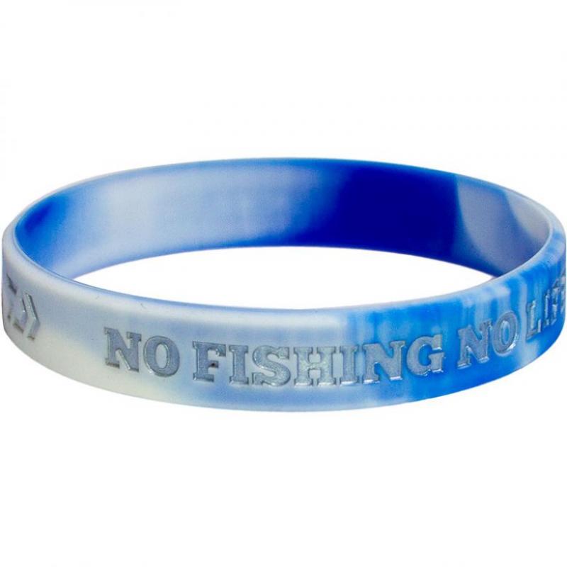 NO FISHING NO LIFE + DAIWA DVEC Armband Blauweiss-Silber