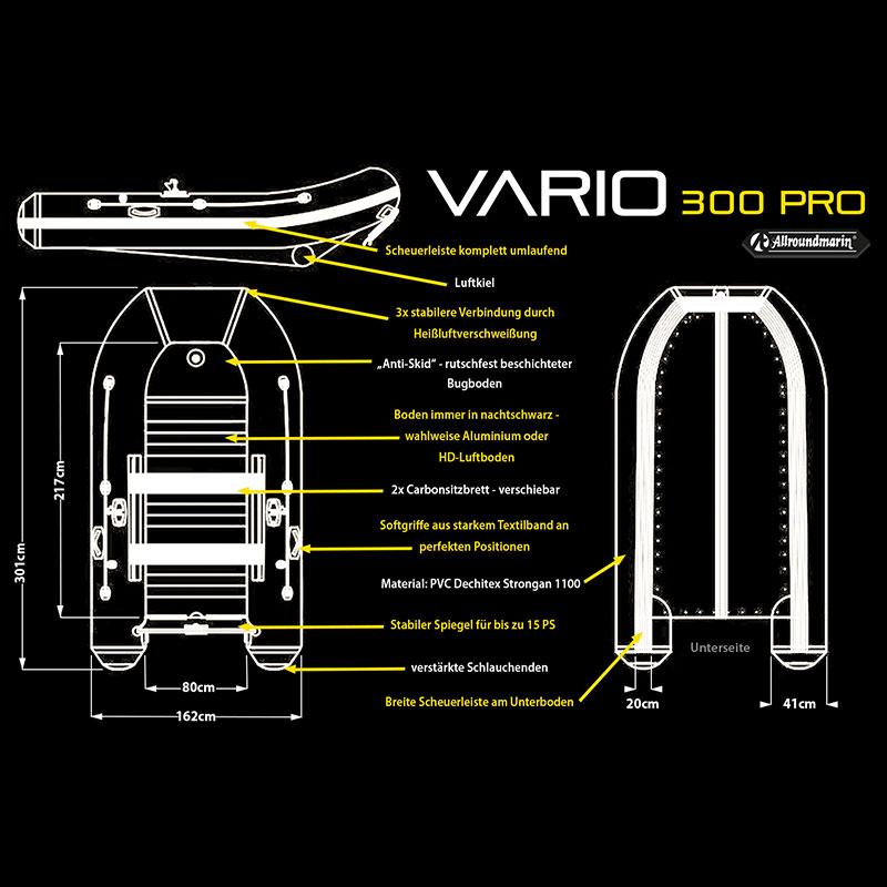 Allroundmarin Vario 300 PRO Schlauchboot Grün (ohne Boden)