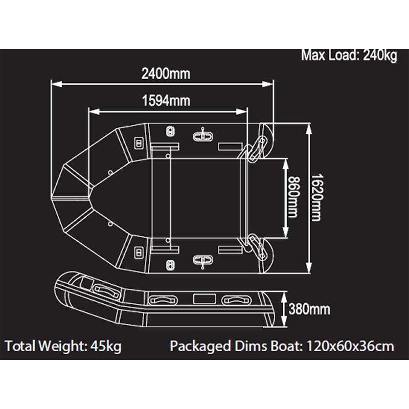 Fox Inflatable Boat 240 X Boat Air Deck